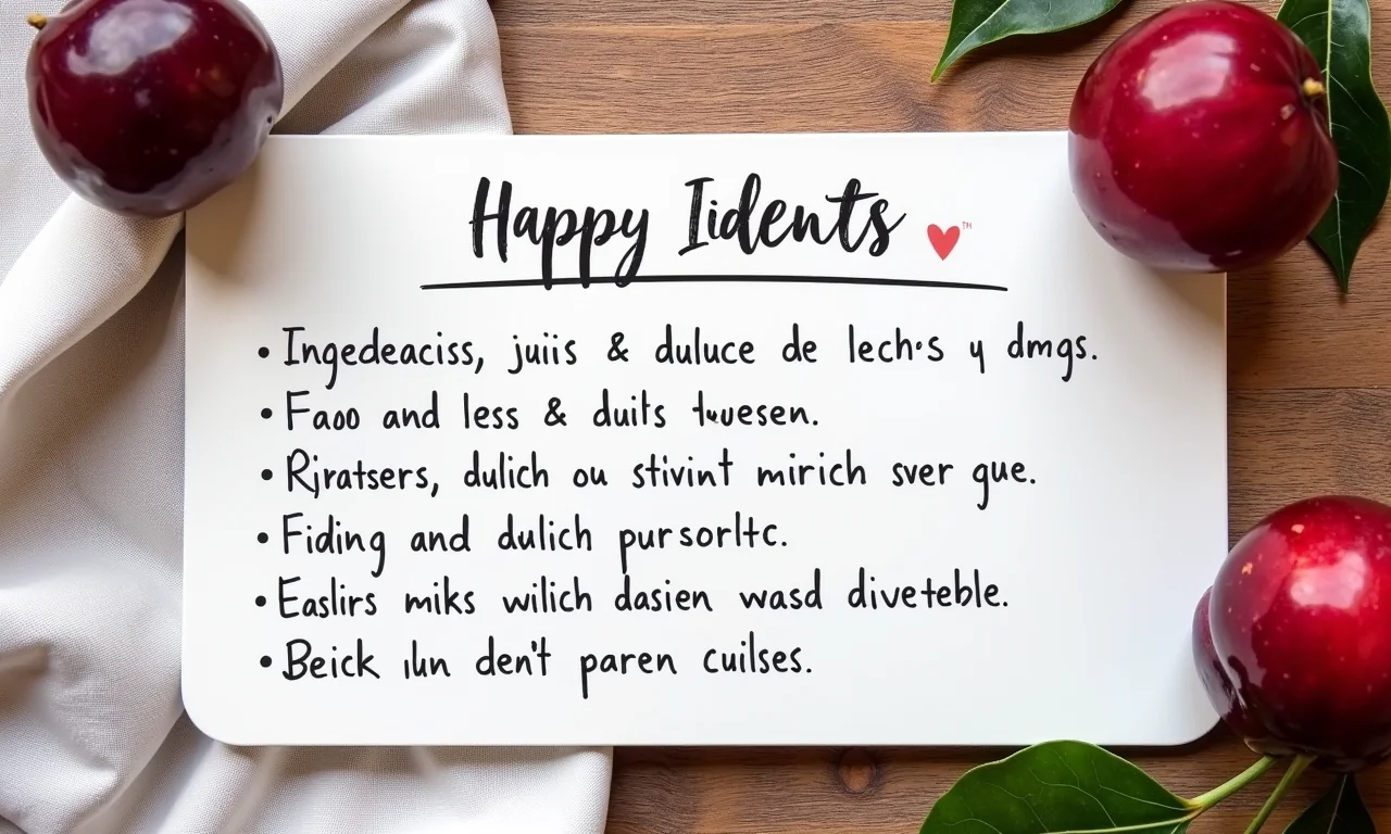 Lembrete com ingredientes e passos para o recheio.