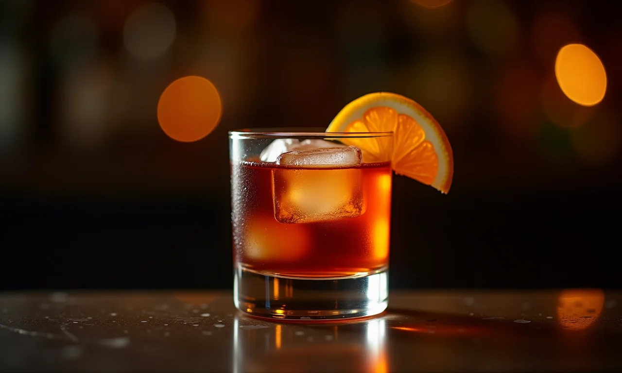 Licor de murici servido em taça elegante.