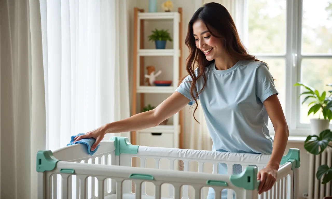 Limpando o cercadinho de bebê