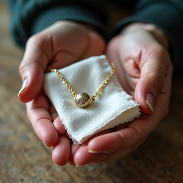 Limpando o expositor de colar.