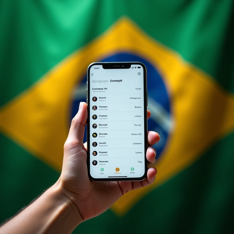Lista de contatos no smartphone.