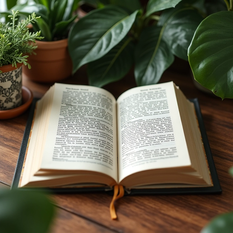 Livro aberto com texto destacado.