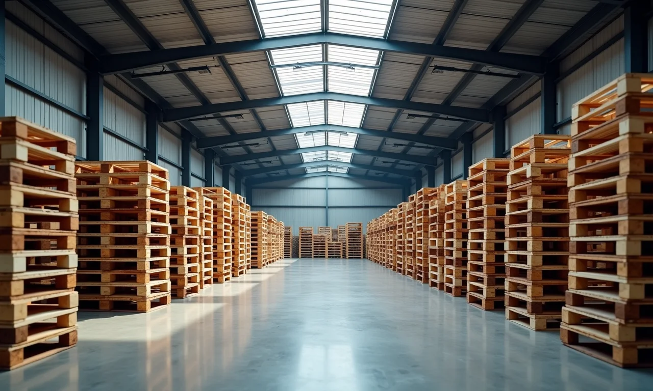 Localização de diversos paletes de madeira para reaproveitamento.