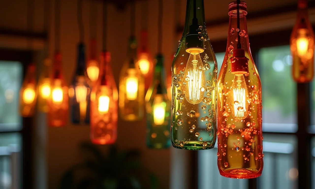 Luminárias charmosas feitas com garrafas PET recicladas.