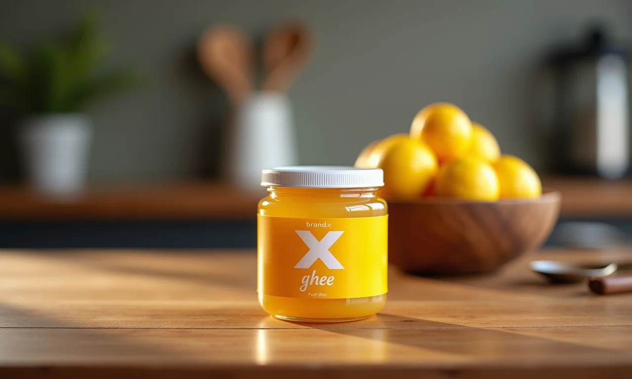 Manteiga Ghee da marca X, ingrediente especial para um sabor único.