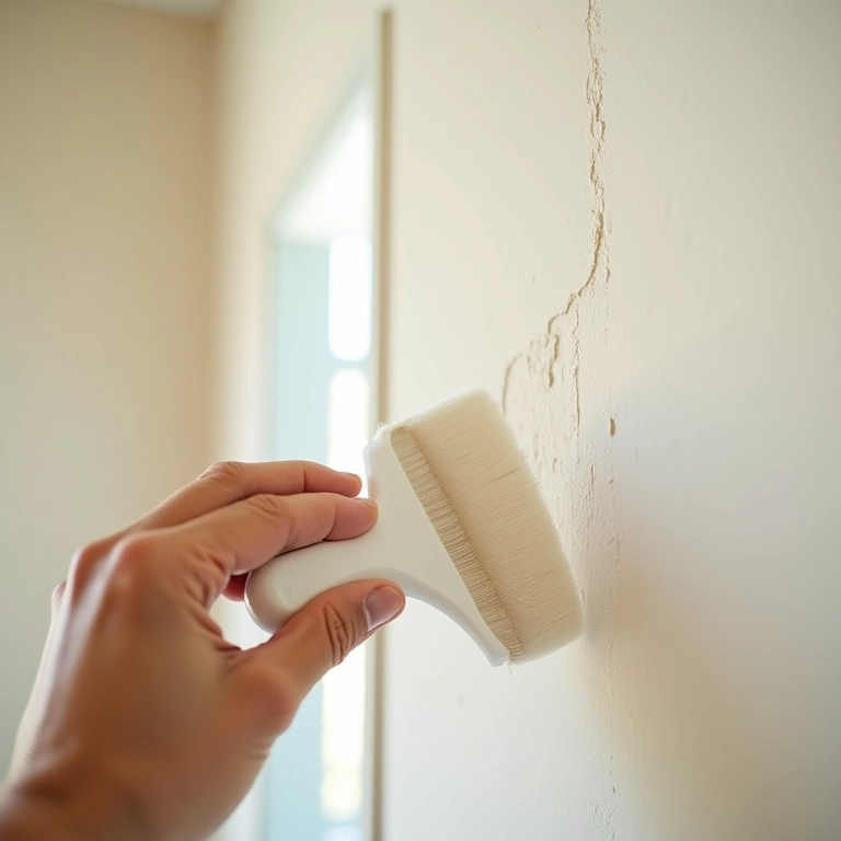 Mão aplicando primer em parede para base perfeita.