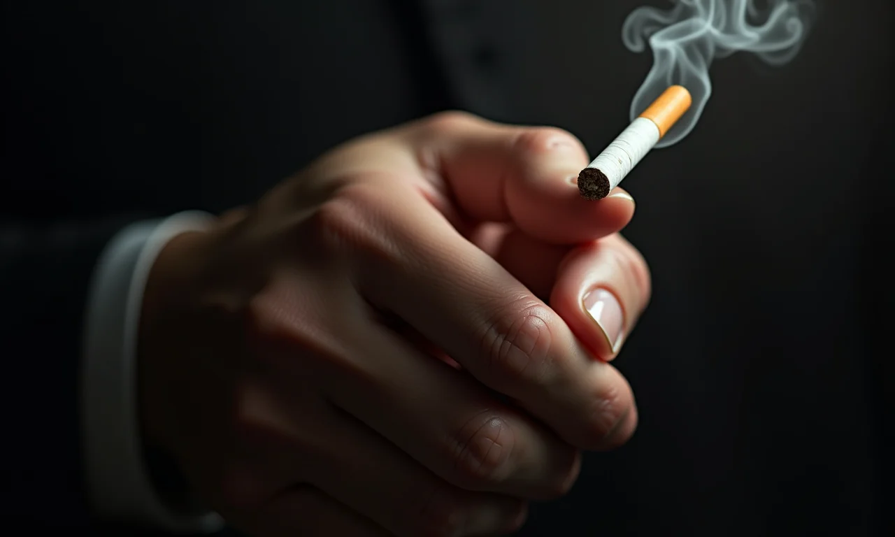 Mão esmagando um cigarro, simbolizando o abandono do tabagismo.