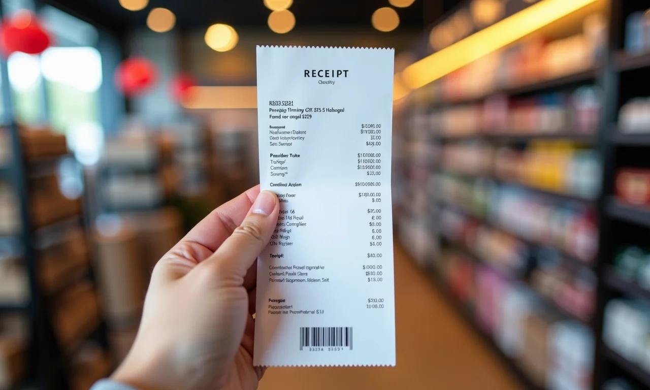 Mão segurando nota fiscal com o CPF.