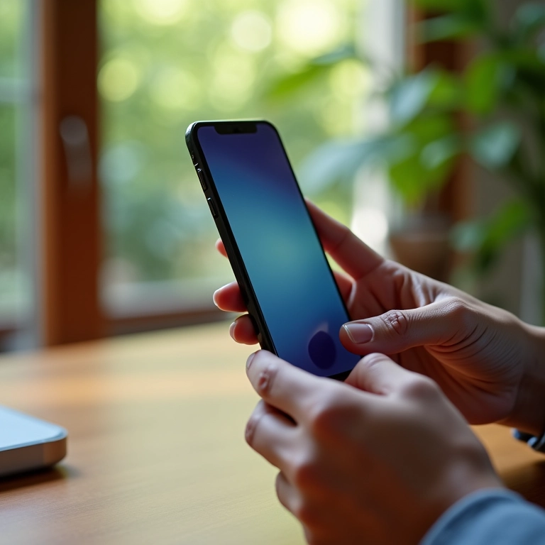 Mãos desinstalando aplicativos não utilizados em um smartphone.