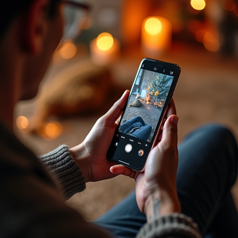 Mãos editando vídeo rapidamente no InShot.