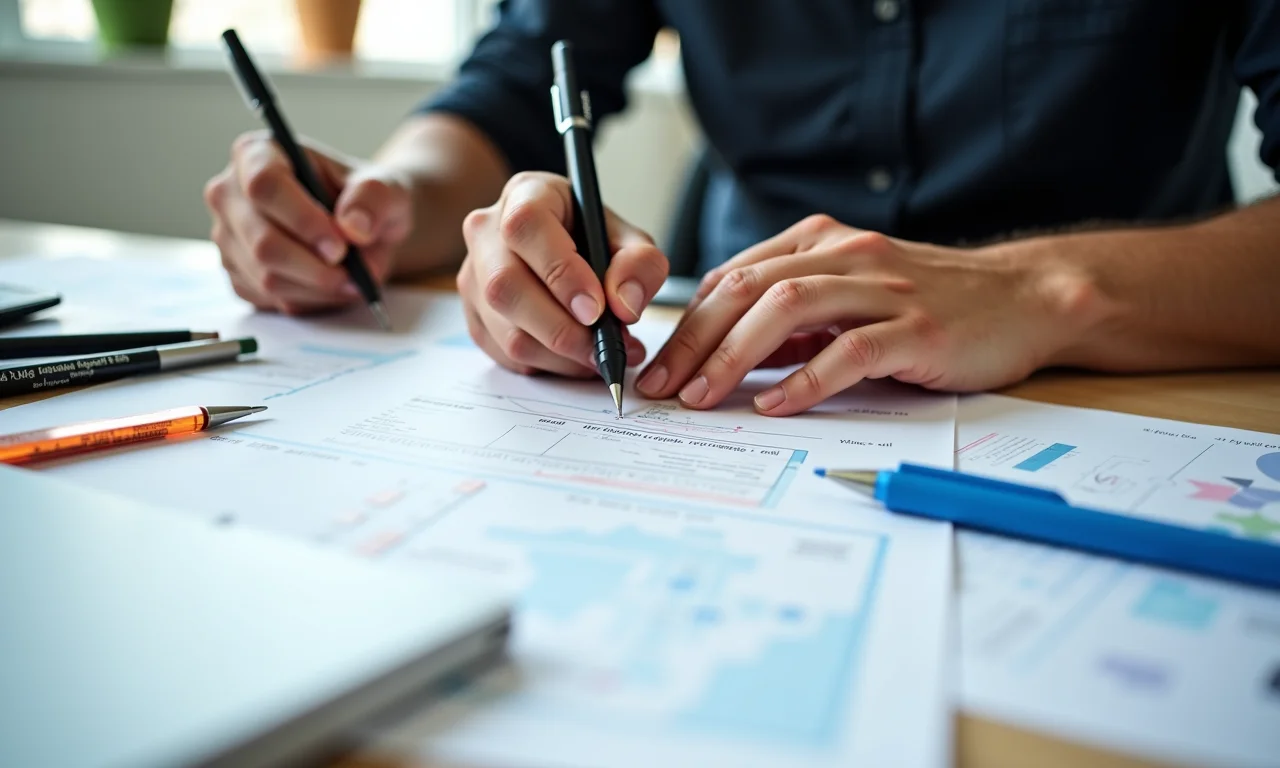 Mãos escrevendo a seção de 'Desenvolvimento' de um texto dissertativo, com argumentos sólidos.