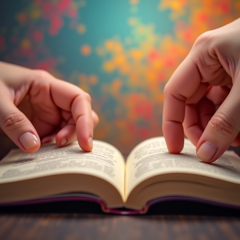 Mãos folheando flipbook de animação.