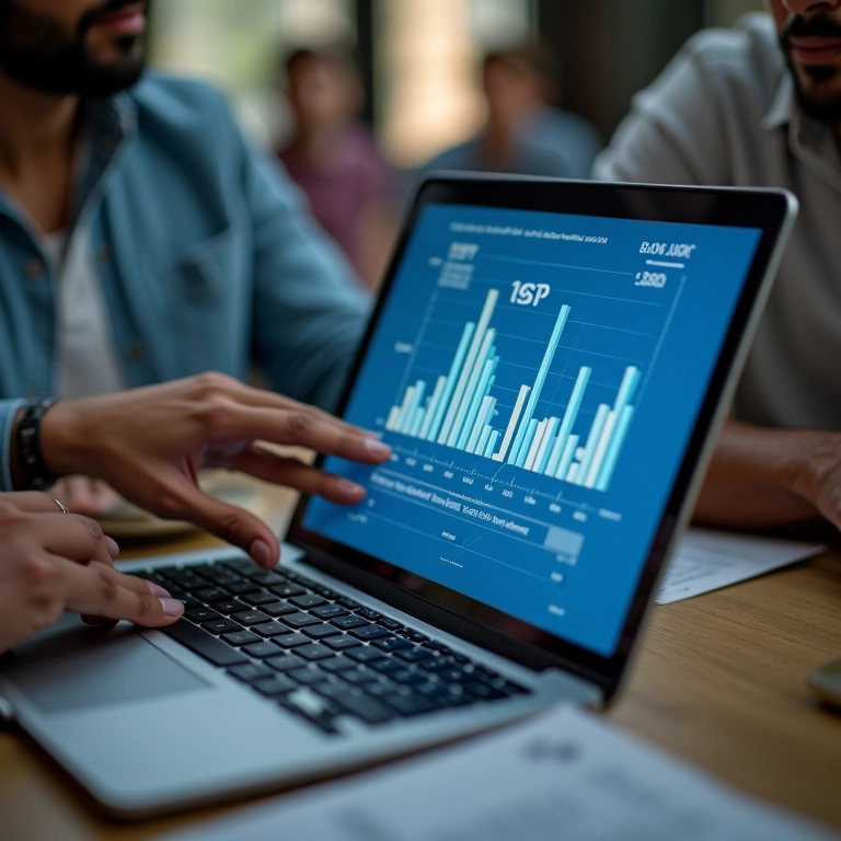 Mãos mostrando a eficácia de slides com fotos e textos.