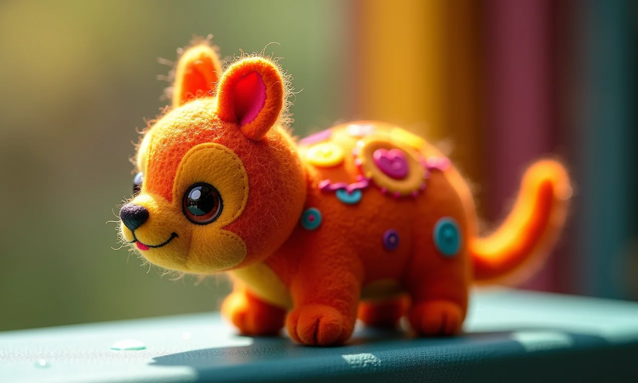 Marcador de texto de feltro em formato de animal fofo.