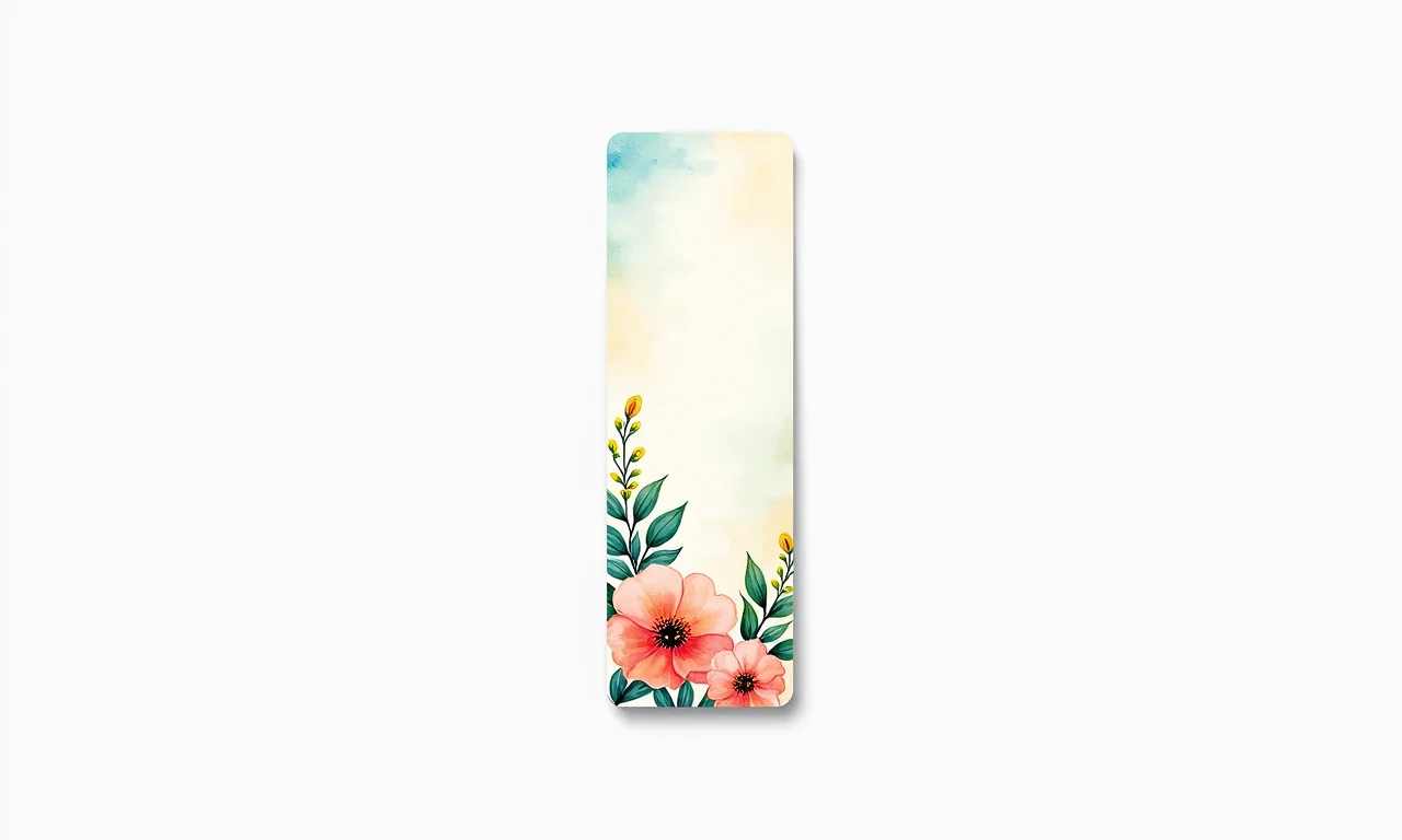 Marcador de texto em aquarela com design floral.