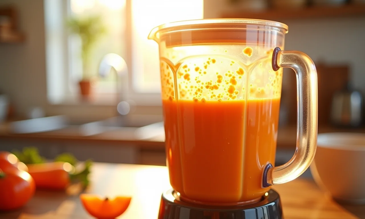 Massa de bolo de cenoura sendo preparada no liquidificador.