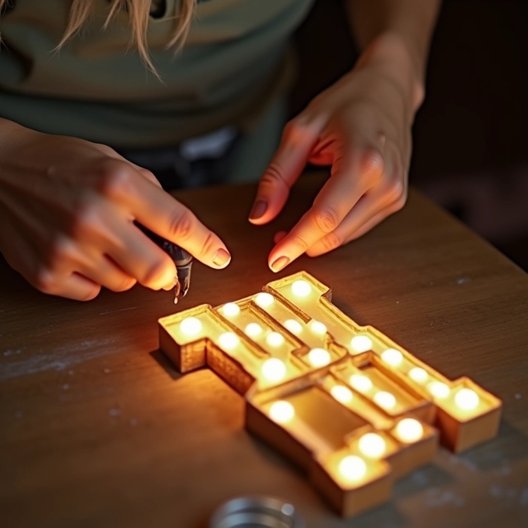 Materiais básicos para fazer letra luminosa.