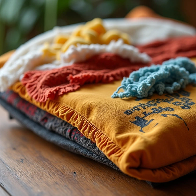 Materiais coloridos e macios para criar uma caminha de cachorro.