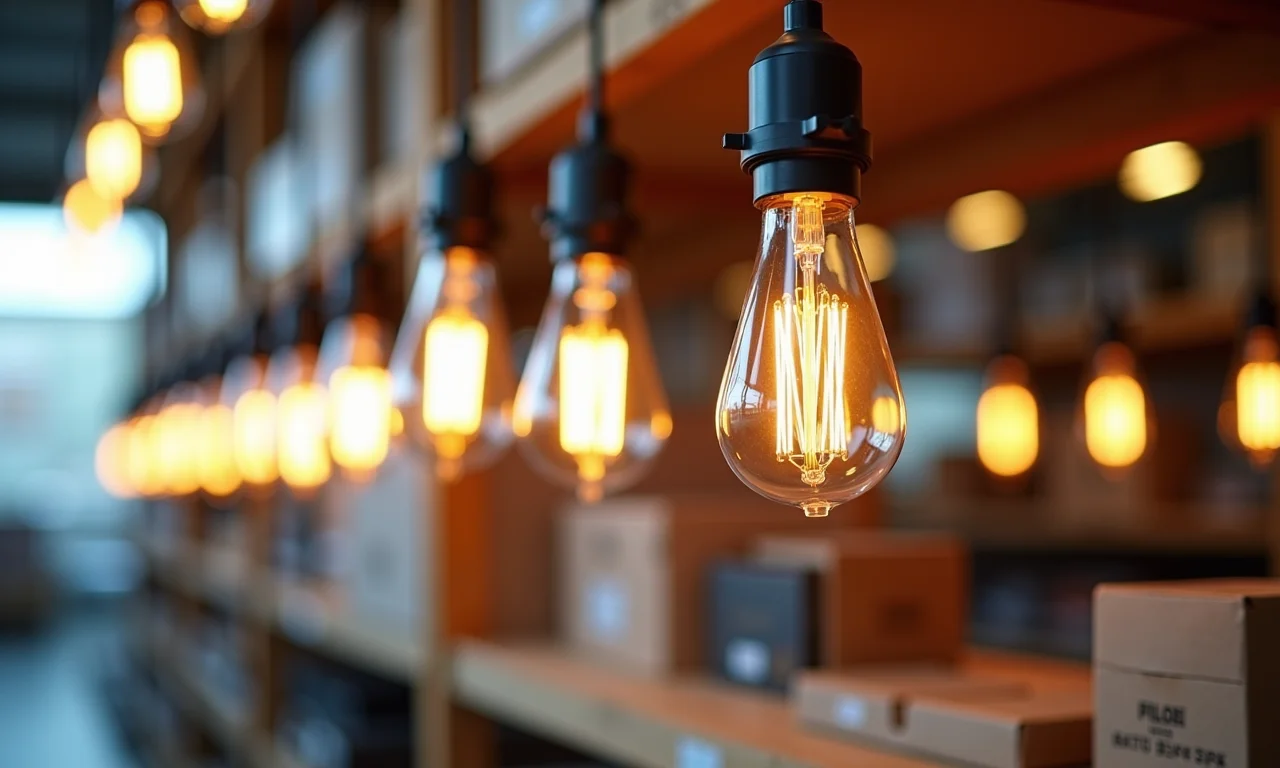 Materiais elétricos para pendentes em loja de construção.