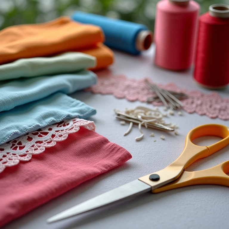 Materiais essenciais para costurar um vestido de princesa.