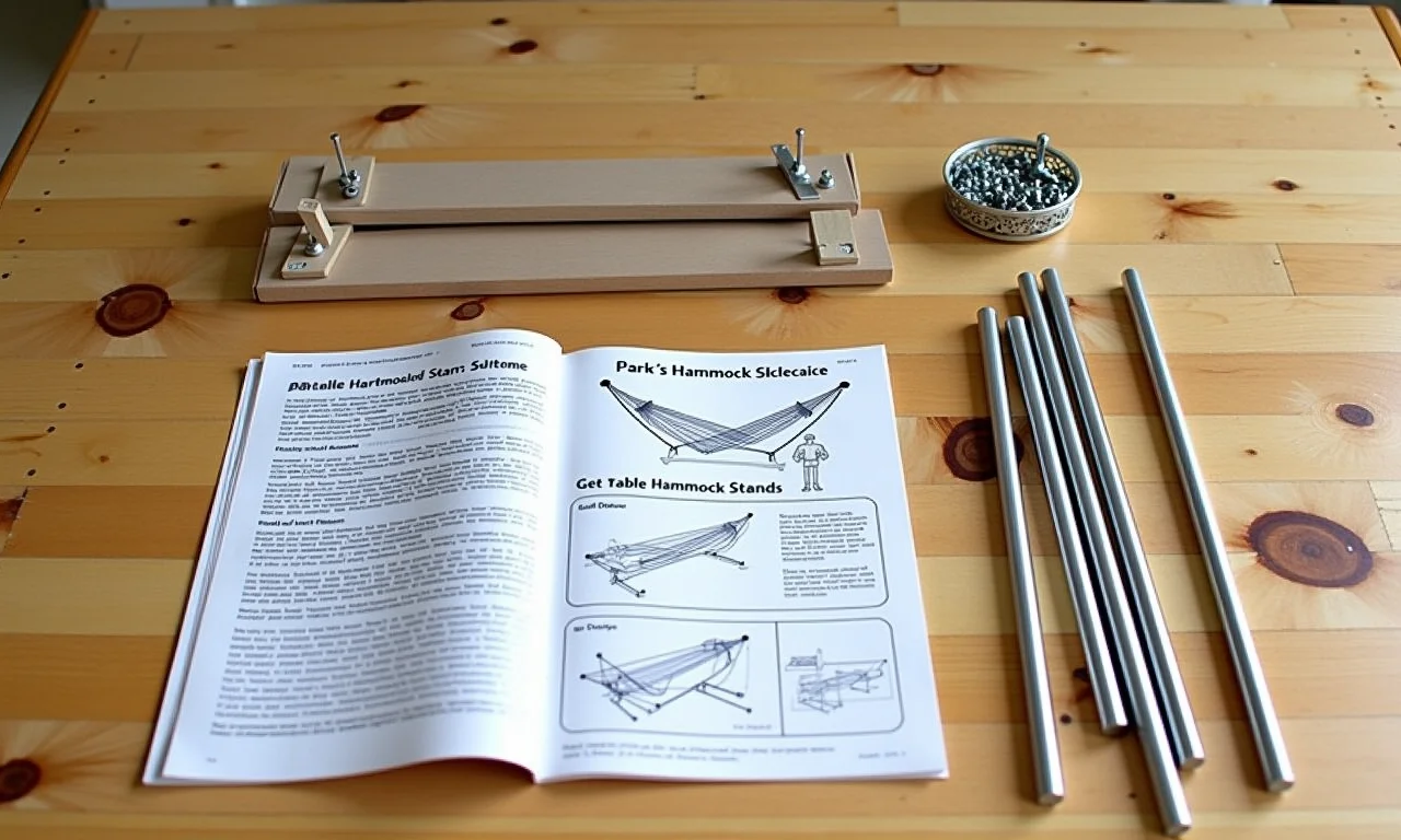 Materiais necessários para montar um suporte de rede de descanso.