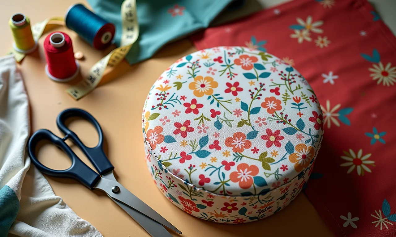 Materiais para fazer capa de banqueta redonda.