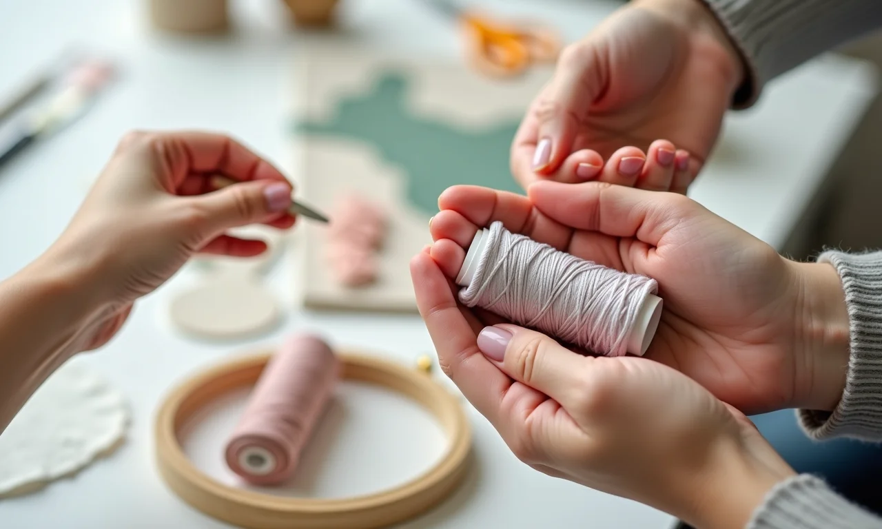 Materiais para fazer um mobile de berço.