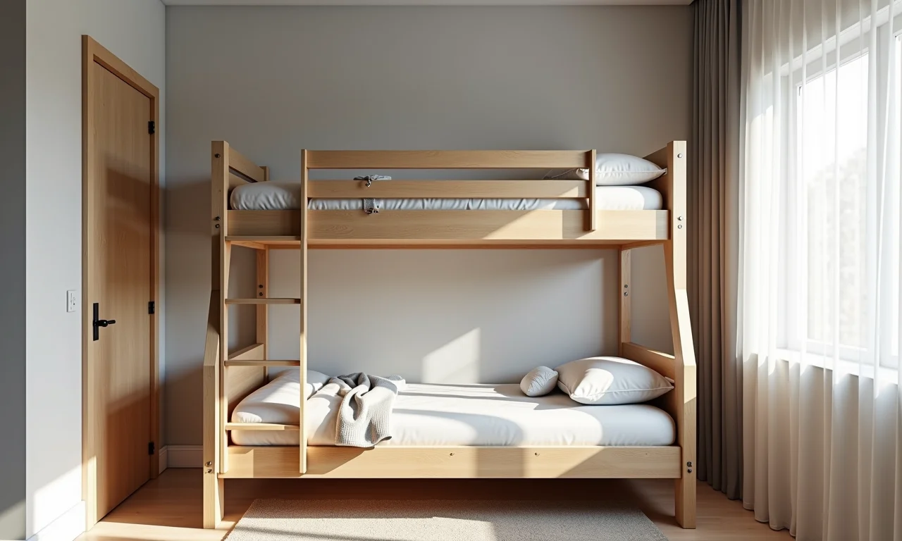 Medindo a altura ideal de um beliche em quarto moderno.