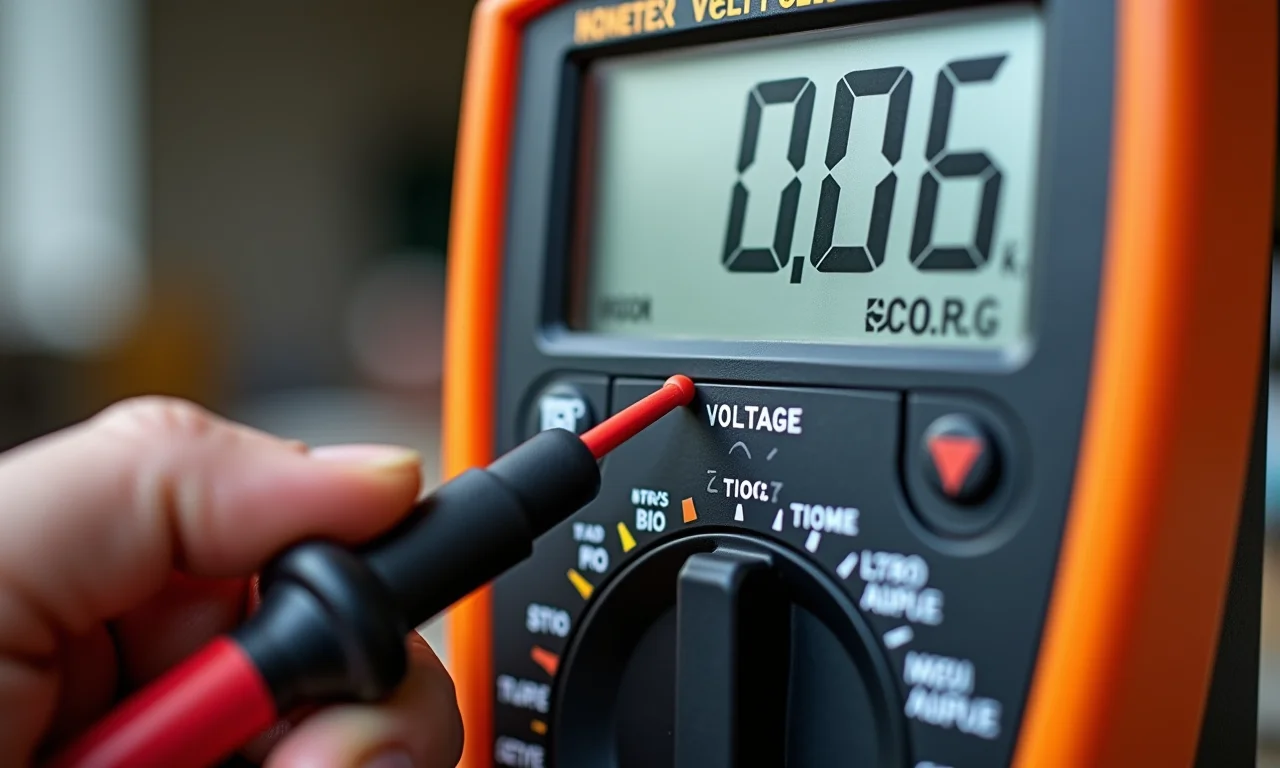 Medindo a voltagem de um mini gerador caseiro.