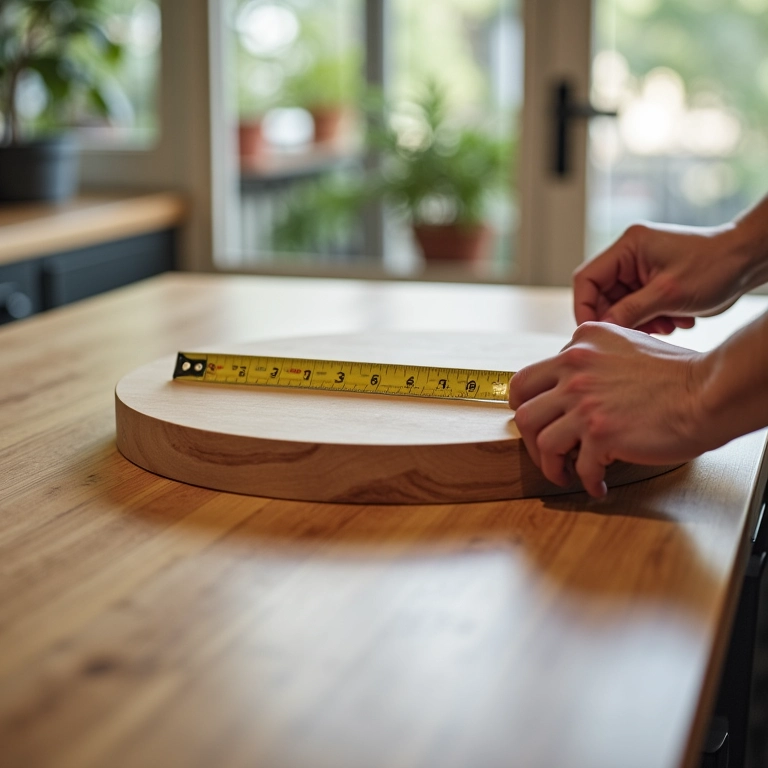 Medindo o espaço para determinar o tamanho ideal do porta condimentos.