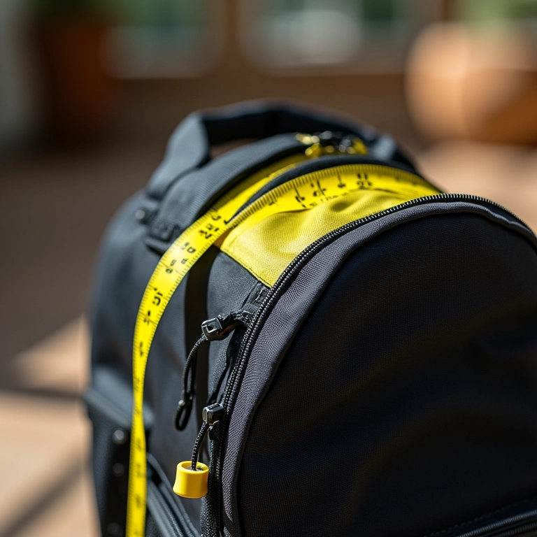 Medindo o tamanho ideal da bolsa para cachorro.