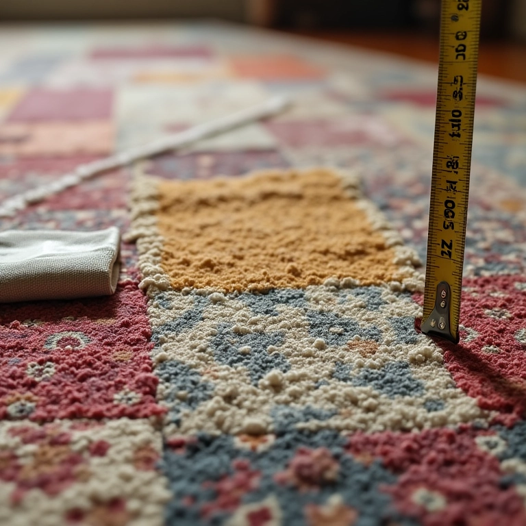 Medindo tapete de retalho para definir o tamanho ideal.