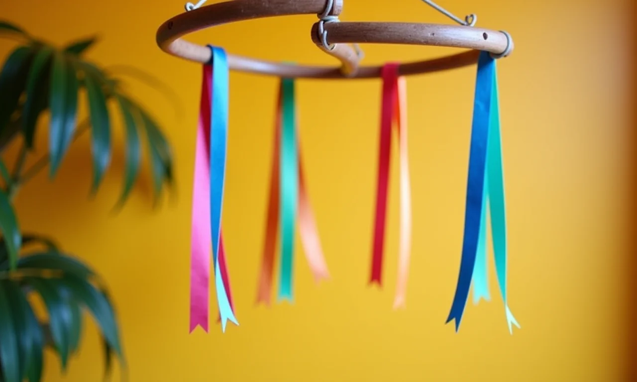 Móbile de laços pendurado, feito à mão, estilo brasileiro.