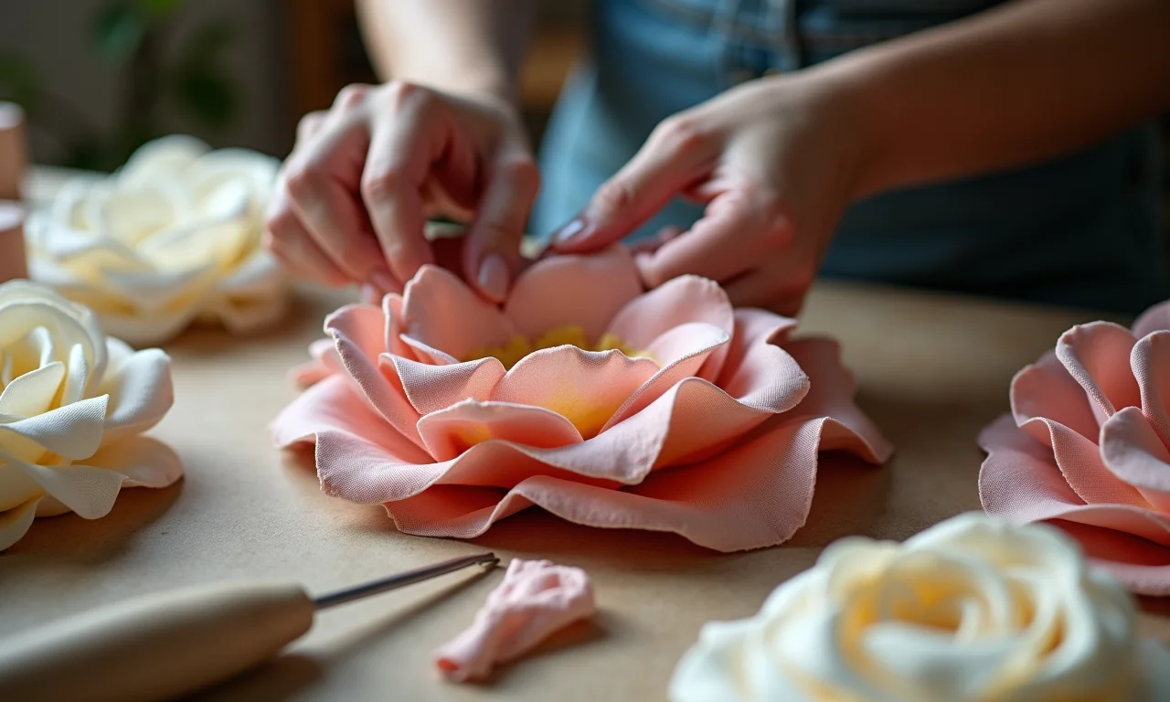 Modelando as pétalas para criar um visual natural e realista.
