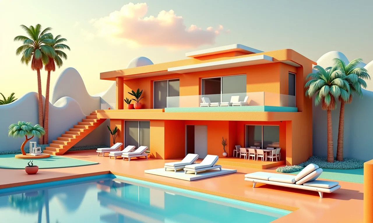 Modelos arquitetônicos de sobradinhos em diferentes estilos.