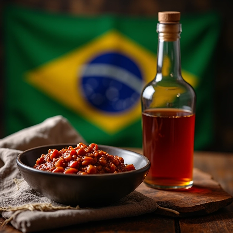 Molho de feijoada com cachaça.