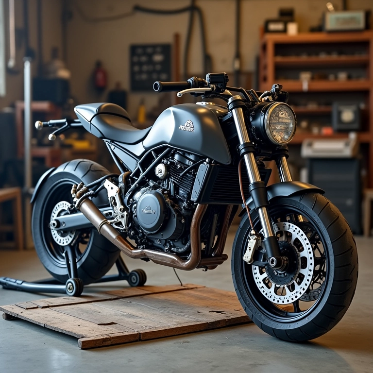 Montagem da estrutura do cavalete de moto de trilha.