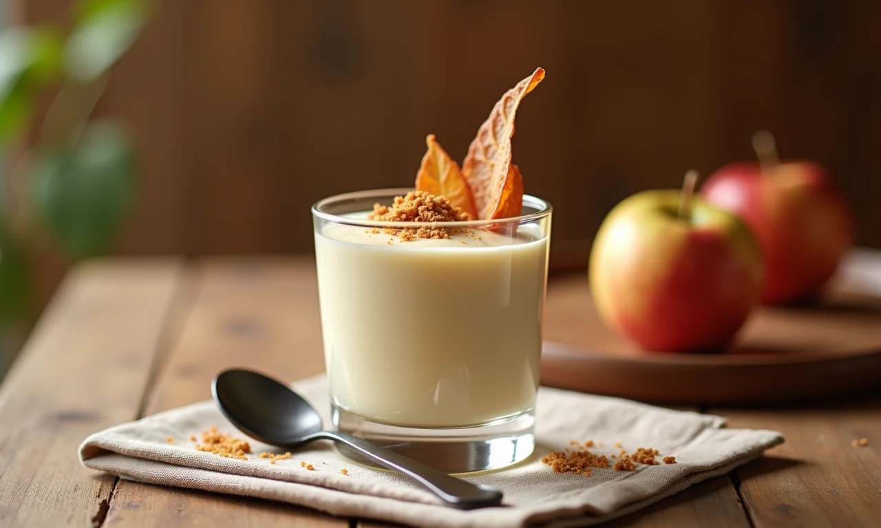 Mousse cremoso de bacuri em um copo elegante.