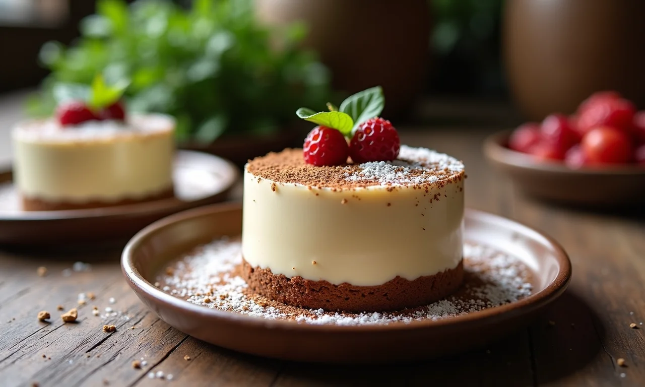 Mousse de ninho vegano, feito com ingredientes de origem vegetal.