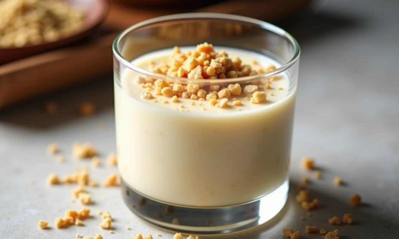 Mousse de pequiá cremoso em taça de sobremesa.