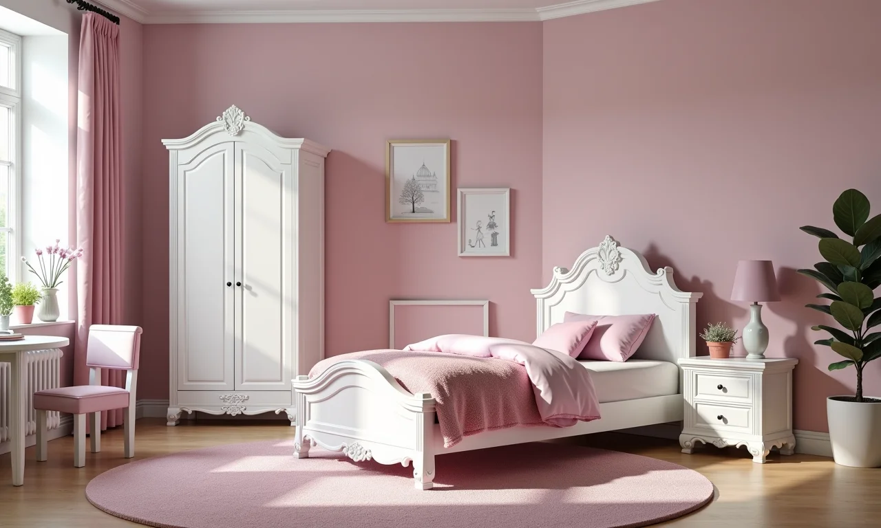 Móveis delicados e funcionais para quarto infantil da Princesa Sofia.