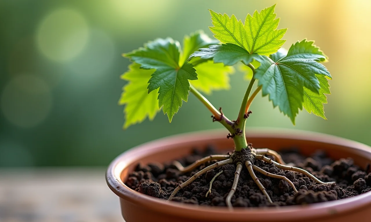 Muda de uva enraizada.