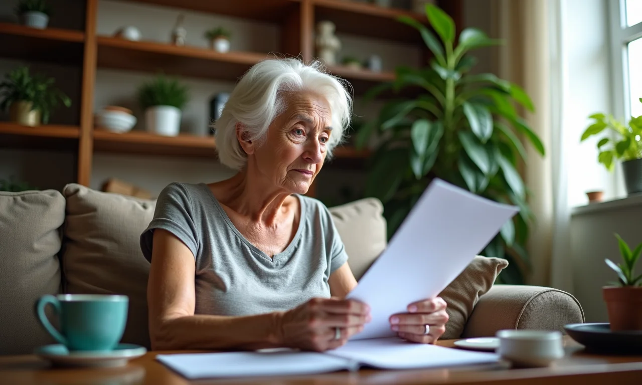 Mulher brasileira estudando as regras de transição para a aposentadoria em casa.