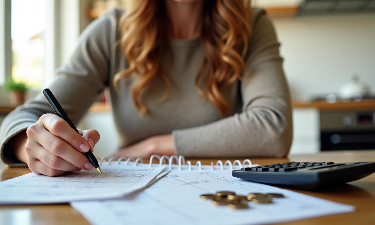 Mulher criando um orçamento para pagar as parcelas do carro.