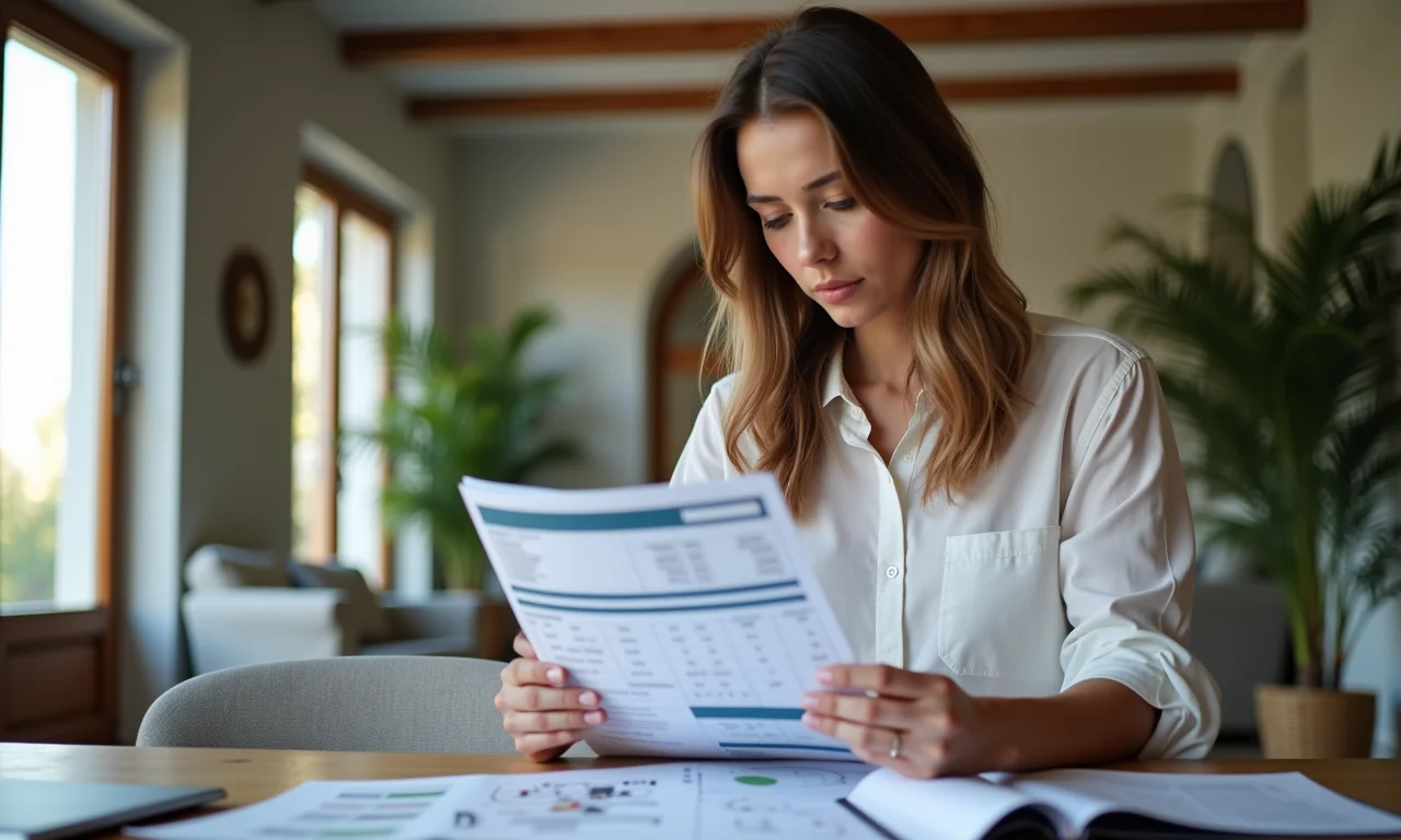 Mulher fazendo um orçamento detalhado para a reforma.