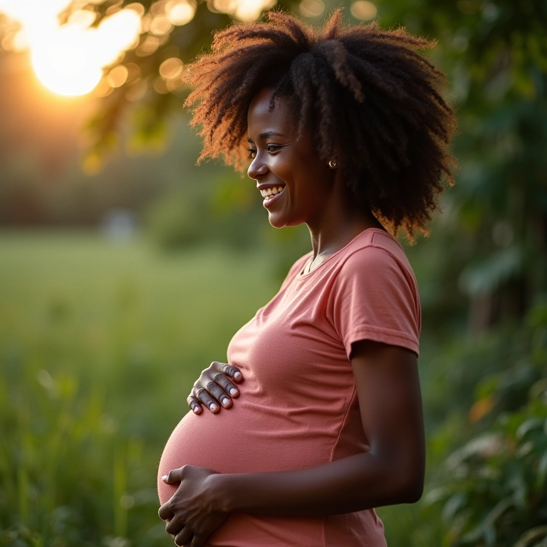 Mulher grávida feliz com resultado positivo do teste Clearblue Digital.