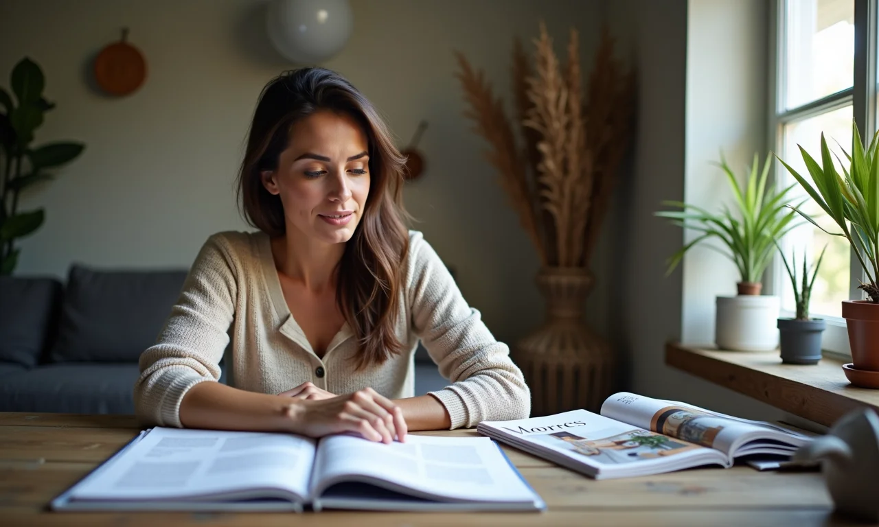 Mulher planejando os objetivos da reforma.