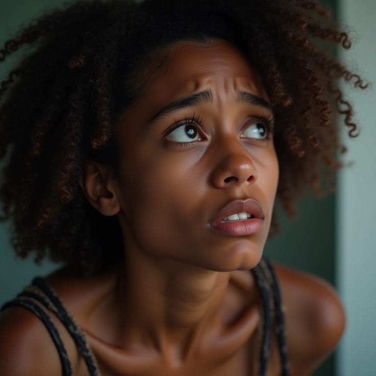 Mulher preocupada olhando resultado do Clearblue Digital.