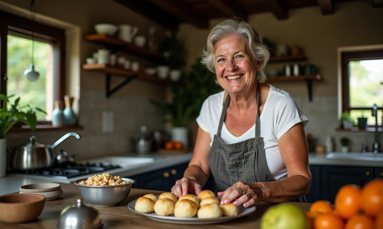 Mulher preparando coquinho queimado em casa.