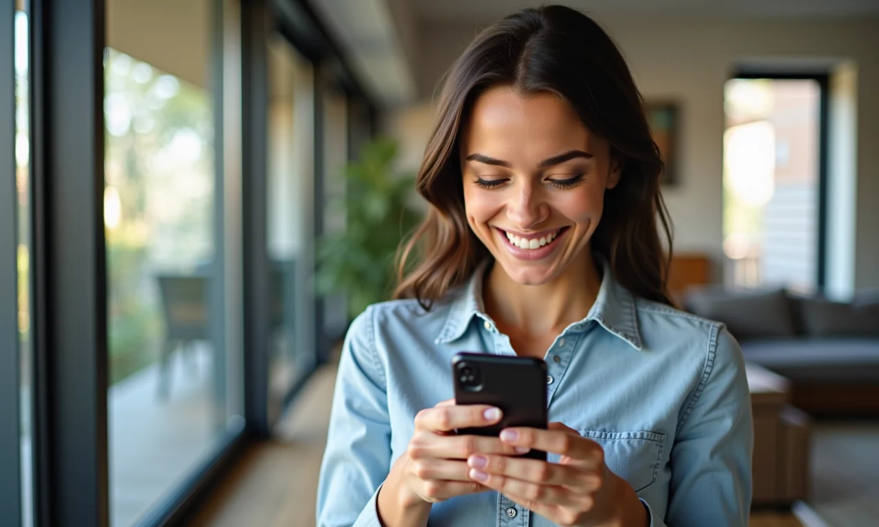 Mulher se cadastrando no aplicativo para o cartão de ônibus.